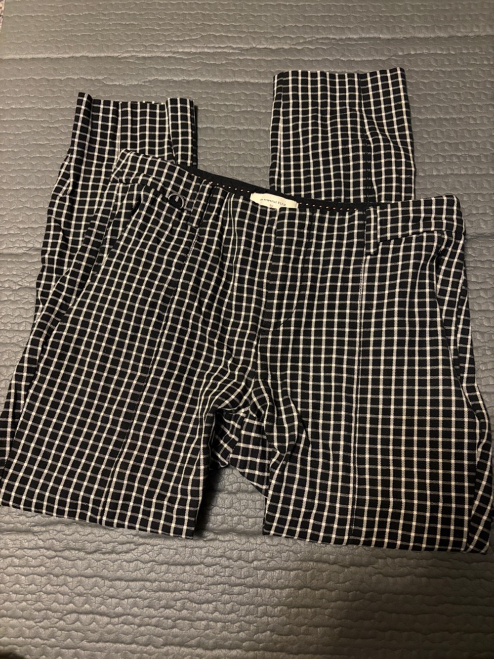 Black and White Windowpane Anthropologie Essential Dress Pants